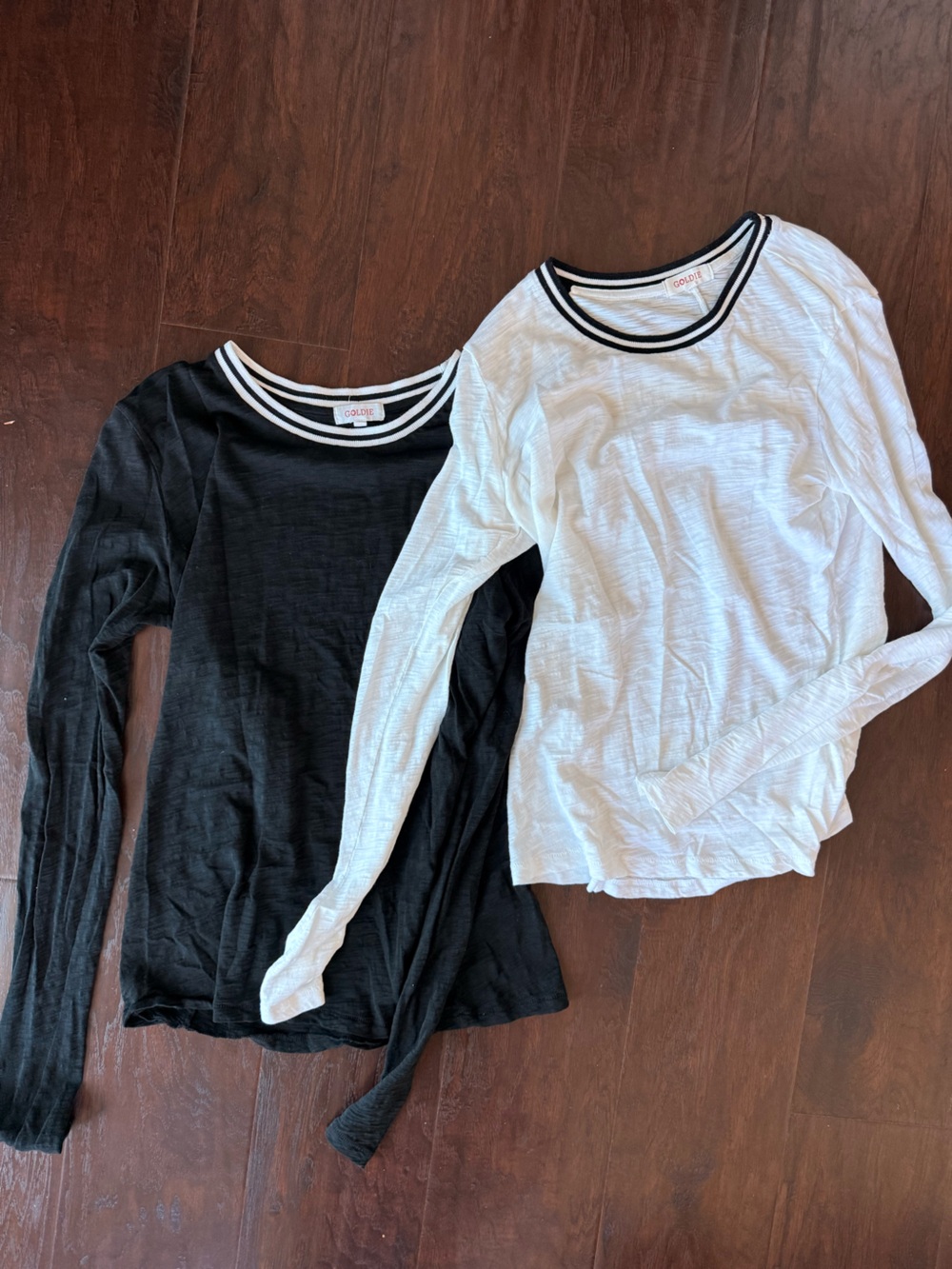 Goldie Black & White Long Sleeve Crewneck Tee Duo